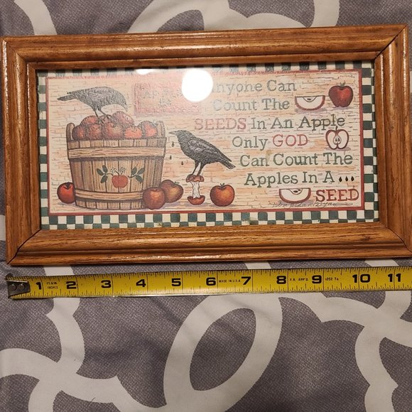 ** 4 for $12  ** Framed Apple Art - Picture 2 of 4